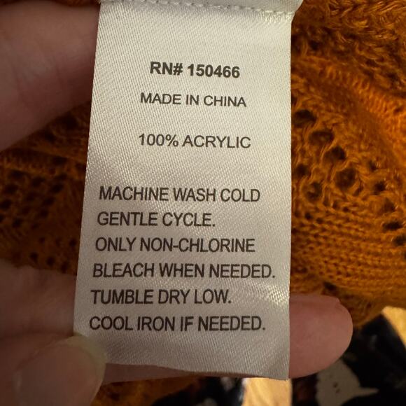 Market & Spruce Cecily Pointelle Open Front Cardigan Orange NWT Women’s XS - Picture 8 of 9